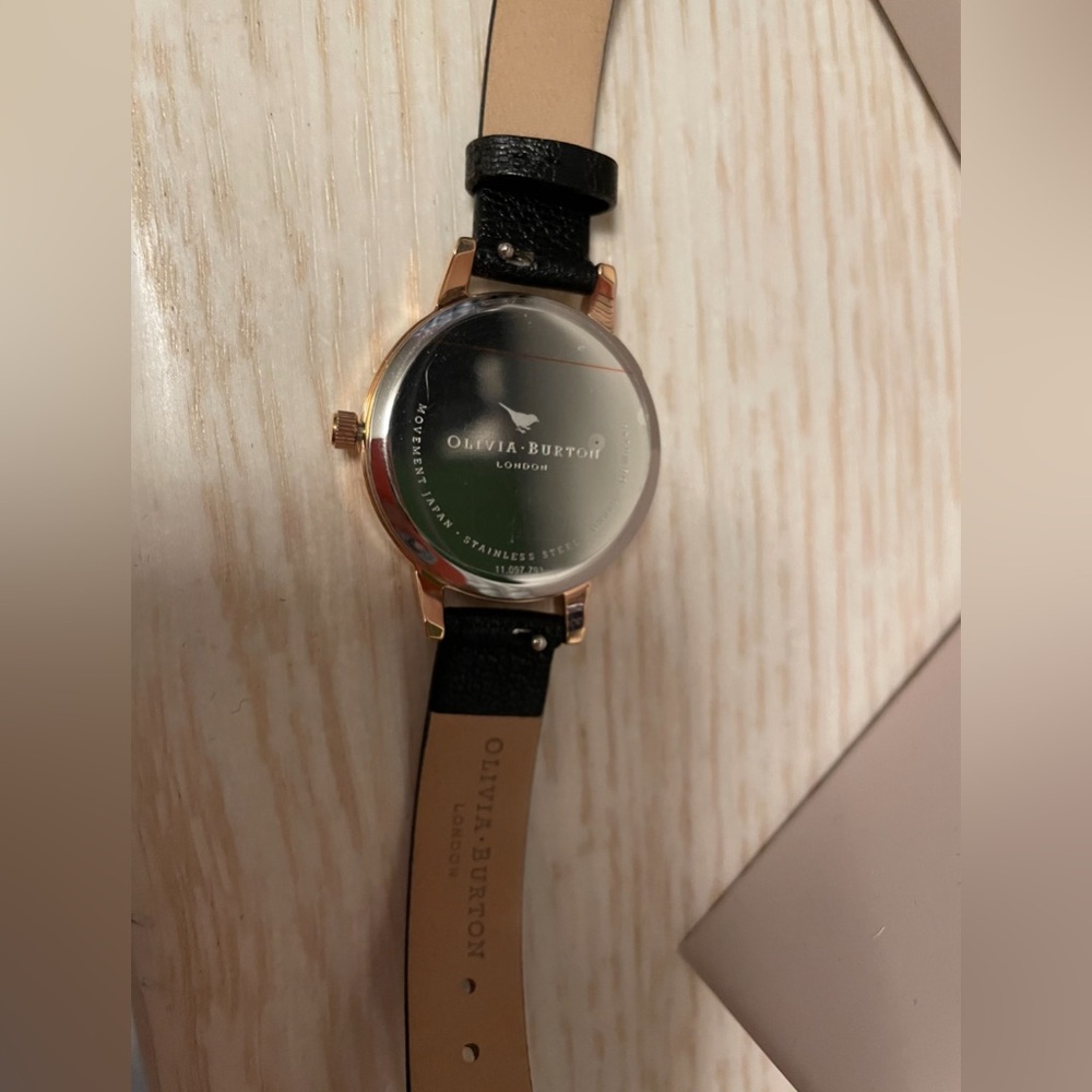 NWT Olivia Burton London Ladies Midi Dial Black Sunray Rose Gold Watch OB16MD83 - Picture 6 of 7